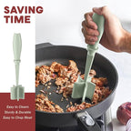 Meat Chopper, Hamburger Grinder, Premium Heat Resistant Smasher for Ground Beef, Burger Grinder Nylon Potato Mix Tool-Green