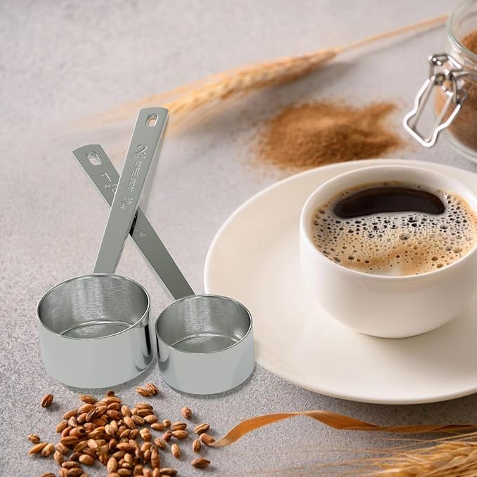 LEIFENY 2PCS 1 Tablespoon Coffee Scoop, Long Handle Measuring Spoon, One tbsp (15ml) Stainless Steel Scooper
