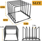Space-Saving Kitchen Organizer Rack - 5-Slot Heavy-Duty Cutting Board and Bakeware Holder, Rust-Resistant with Anti-Slip Feet for Countertop or Cabinet Storage - 2 pack