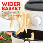 Dash Tasti-Crisp Express Air Fryer - Mini Air Fryer For Crispy Snacks, Frozen Foods and Oil-Free Cooking - Nonstick Basket - White, 2.6-Quart