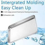 Baking Sheet Set of 5, Stainless Steel 5 Piece Cookie Sheet, Toaster Oven Baking Pan Set, Rectangle Size 16 x 12 x 1 inch, Healthy, Mirror Finish, Rust Free, Dishwasher Safe