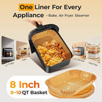 400Pcs Air Fryer Liners Disposable for Dual Basket, 8x5.5 Inch Parchment Paper Sheets, Rectangular Baking Liners for Ninja DZ201 DZ401, Chefman/COSORI 2-Basket Air Fryer, Oil Proof & Non-Stick