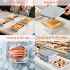 8x8 Aluminum Pans with Lids - 20 Pack Disposable Foil Pans with Lids, Aluminum Containers with Lids for Baking Cake, Holiday Cooking, Heating, Storing, Prepping Food