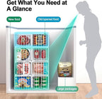 Freezer Organizer Bins, 2 Pack Stackable Deep Chest Freezer Organizer Bins, Foldable Baskets with Handles, White Storage Container Baskets for 5/ 7 Cu.FT Sort Frezen Meats