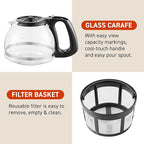 Elite Gourmet EHC4128 Automatic 4-Cup Brew & Drip Coffee Maker with Pause N Serve, Glass Carafe, Reusable Filter, On/Off Switch, Keep Warm, Water Level Indicator, Black