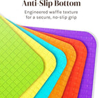 Extra Thick Flexible Plastic Cutting Board Mats Set of 6 for Kitchen, Non-Porous, Non-Slip Waffle Back, Color Coded with Food Icons, Dishwasher Safe, 12 x 15 Inch - Cooler Kitchen