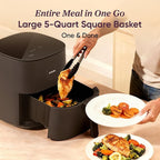COSORI Air Fryer Pro, Compact 5QT, Ceramic Coating, 7 Presets with Preheat & Keep Warm, 450℉, Easy to use & clean, Shake Reminder, 130+ In-App Recipes, Nonstick & Dishwasher-Safe Basket, Gray