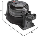 Hamilton Beach 26201 Belgian Waffle Maker with Removable Nonstick Plates, Double Flip, Makes 2 at Once, Black