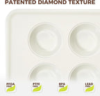 HONGBAKE 2 Pack Nonstick Ceramic Muffin Pan, 6 Cup Muffin tin for Baking, Non-toxic Cupcake Pan, Heavy-duty Aluminized Steel Cupcake Tray with Diamond Texture, Easy To Clean (Cream, 2PCS)