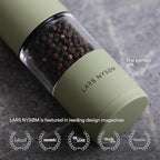 LARS NYSØM Salt and Pepper Grinder Set, Manual Salt and Pepper Mills with Adjustable Ceramic Grinder, Design Spice Shaker Set (Brown/Beige)