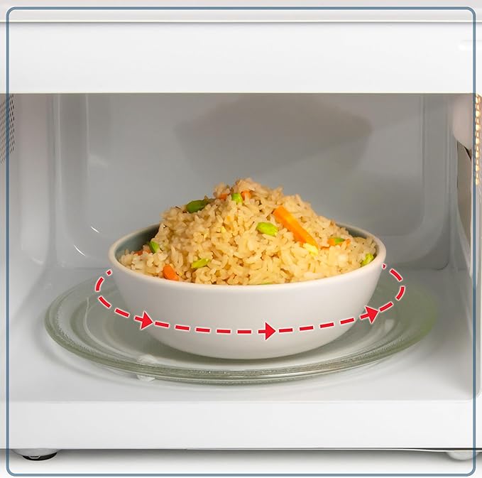 Nostalgia Retro 1000W Microwave Oven 1.1 Cu Ft Capacity – Child Safety Lock, 8 Auto-Cook Settings – Countertop Kitchen Appliance – Ivory