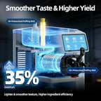 Soft Serve Ice Cream Machine, 4 to 4.5 Gal/H Ice Cream Maker 7 Inch Screen Soft Serve Machine with Pre-Cooling & Fresh-Keeping, 6L Stainless Hopper, Enclosed Body for Home Party Café Store