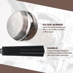 Gevi 51mm Bottomless Portafilter - 3 Ears Cafe Barista Fits Yabano, Includes Portafilter Filter Basket