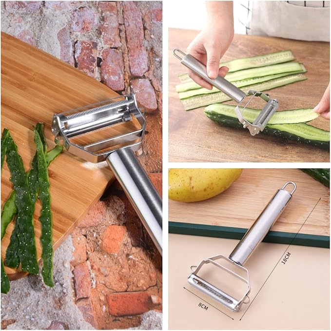 Ultra Sharp Vegetable Peeler， Stainless Steel Cutter Slicer , Potatoes Peeler ，Slicer Shredder Cutter Stainless Steel Multifunctional peeler with for Carrot Potato Melon Gadget Vegetable Fruit