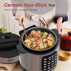 Electric Pressure Cooker 6 Qt, 9 Functions Programmable Instant Pot with IMD Touchscreen, Rice Cook, Slow Cook, Steam, Sauté, Warm, 16+ Safety Features, 1000W Silver