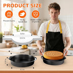 6 Inch Round Cake Pan with Handle, 3PCS Nonstick Cake Pans with 100 PCS Parchment Paper