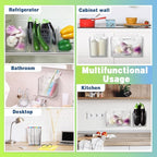 8 Pcs Storage Organizer Bins Wall Mounted Organizer Basket Plastic Cabinet Door Bins Stackable Hanging Baskets for Organizing for Wall Refrigerator Kitchen Bathroom Pantry(3.94'',Clear)
