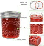 CycleMore 6 oz Mason Jars with Airtight Lids and Bands, 30 Pack Regular Mouth Glass Canning Jars, Small Glass Canisters for Jelly, Sauce, Jam, Honey, Juice, Wedding Favors, Shower Favors