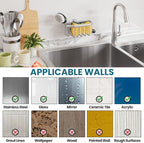 TAILI Sponge Holder for Kitchen Sink with Strong Suction Cup, Rustproof Aluminum Sink Caddy for Sponges, Brushes, Stoppers & Scrapers, Silver