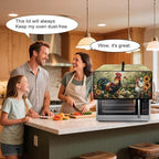 Rooster Sunflower Print Toaster Oven Dust-proof Cover Heat-Resistant Kitchen Small Appliance Air Fryer Covers Universal Washable Microwave Oven Covers (Large-18.5 * 22.5 * 12.99 inches)