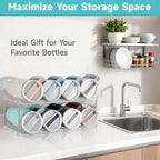 Stackable Water Bottle Organizer, Large Compartment Water Bottle Holder for Stanley 40 oz Tumbler, Kitchen Storage Organizer for Stanley Cup Accessories, Tumbler Organizer Wine Rack - Hold 8 Bottles