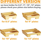 SpaceAid 8.5-inch Paper Plate Dispenser, Under Cabinet Bamboo Plates Holder, Kitchen Counter Vertical Dipensers Holders Countertop Caddy, Bamboo