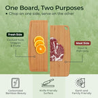 Keechee Dishwasher Safe Bamboo Cutting Boards Durable Lightweight Wood Cutting Board for Busy Kitchen, Easy Storage & Clean Wooden Chopping Boards with Juice Groove Set of 2 (M+S)