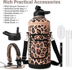 DYSANKY Insulated Water Bottle | Thickened Stainless Steel for Gym and Hiking with Straw, Carrier Bag, Handle Strap | BPA-Free 87 oz