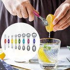 Magnetic Measuring Spoons Set with Strong N45 Magnets, Heavy Duty Stainless Steel Metal, Fits in Most Kitchen Spice Jars for Baking & Cooking, BPA Free, Multicolor