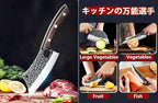 DRGSKL Serbian Chef Knife Set, Hand Forged Knife Set with Bag, Full Tang Kitchen Knife Sets with High Carbon Steel, Meat Cleaver Butcher Boning Knife for Brisket Trimming, Gift for Men Women
