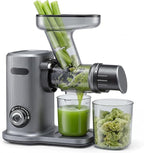 OLIXIS Cold Press Juicer, Slow Masticating Juicer Machines with Extra Wide Feed Chute, High Juice Yield and Easy to Clean for Whole Vegetables & Fruits, Silver