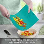 Cut N' Funnel Multi-Color Flexible Plastic Cutting Board Mats 4 Pack Made in the USA Colored Coded, BPA Free, 11.5” x 15”