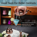 Cocktail Shaker Set Bartender Kit with Stand, 12 Piece Bar Set Drink Mixer Set with Stainless Steel Bar Accessories Tools: 25oz Martini Shaker Jigger Strainer Spoon Muddler for Cocktails (Rose Gold)