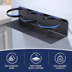 2 Pack Magnetic Stanley Cup Holder - Water Bottle Organizer for Stanley 30&40 oz Tumbler & 1 Pack Magnet Paper Towel Holder Without Drilling, Black Kitchen Storage Rack