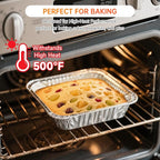 8x8 Aluminum Pans with Clear Lids - 20 Pack Disposable Baking Pans, Tin Foil Trays for Baking Cake, Cooking, Heating, Storing and Prepping Food