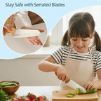 Kibbidea Kids Safe Knife set for Real Cooking, 11-Piece Kids Cutting Board & Kitchen Knife Set, BPA-free, Stainless Steel Blade, Wooden Handle, Peeler & Gloves, Serrated Child Friendly Chef Knives.