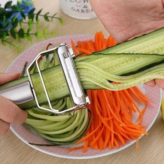 Ultra Sharp Vegetable Peeler， Stainless Steel Cutter Slicer , Potatoes Peeler ，Slicer Shredder Cutter Stainless Steel Multifunctional peeler with for Carrot Potato Melon Gadget Vegetable Fruit
