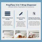 Li & Zhao Plastic Wrap Dispenser with Cutter - 3 in 1 Wrap Organizer with Cutter Foil and Plastic Wrap Organizer Baggie Organizer for Drawer Aluminum Foil Organizer Kitchen Wrap Organizer for 12" Roll