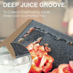 Extra Large Cutting Boards, Plastic Cutting Boards for Kitchen (Set of 3) Cutting Board Set Dishwasher Chopping Board with Juice Grooves Easy-Grip Handles, Brown, Empune