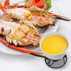 Luvan 4Pcs 14.2oz Butter Warmers for Seafood, Butter Melter with Stands and 20Pcs Tealight Candles,Ceramic Butter Warmer Set for Lobster, Personal Fondue Set Melted Butter Cups for Seafood, Fondue