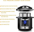 6 Quart Digital Electric Pressure Cooker – Stainless Steel Multi-Cooker with 14 One-Touch Programs, Locking Lid & Easy Clean Design