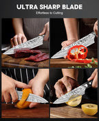 MOSFiATA 2Pcs Chef Knife Set, Sharp Kitchen Knife High Carbon German EN1.4116 Stainless Steel Cooking Knife, 9"&6" Chopping Knife Kitchen Knives Set with Ergonomic Handle, Gift Box