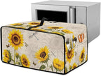 Sunflower Butterfly Dragonfly Print Toaster Oven Dust-proof Cover, Fingerprint Prevention & Greasy Protection Washable Universal Small Appliance Covers (Large-18.5 * 22.5 * 12.99 inches)