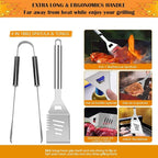 Brinman BBQ Tools & Grill Set, 19PCS Stainless Steel Grilling Accessories Kit in Case, Grill Utensil Set,Grill Sets for Men with Spatula, BBQ Gifts for Men, Women, Dad,Grills Tools.