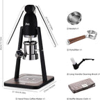 Manual Espresso Maker Set - Hand Press Espresso Machine – 12Bar Pressure Profiling, Dual-Lever Manual Coffee Maker with Pre-Infusion, Portable for Custom Espresso Shots, Stainless Steel (Black)