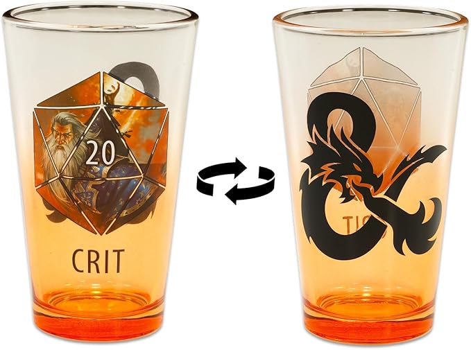 Dungeons and Dragons Glassware for Adults - Bundle with 2 Pack 16 Oz Drinking Glasses Plus More | Dungeons and Dragons Collectible Drinkware