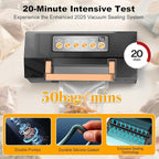 Powerful Suction Vacuum Sealer Machine,Commercial Fully Automatic Food Vacuum Sealer with Double Heat Seal,Dry & Moist Modes,Built-in Cutter,Bags Storage,Easy-Lock Handle,Include 2 Bag Rolls (Black)