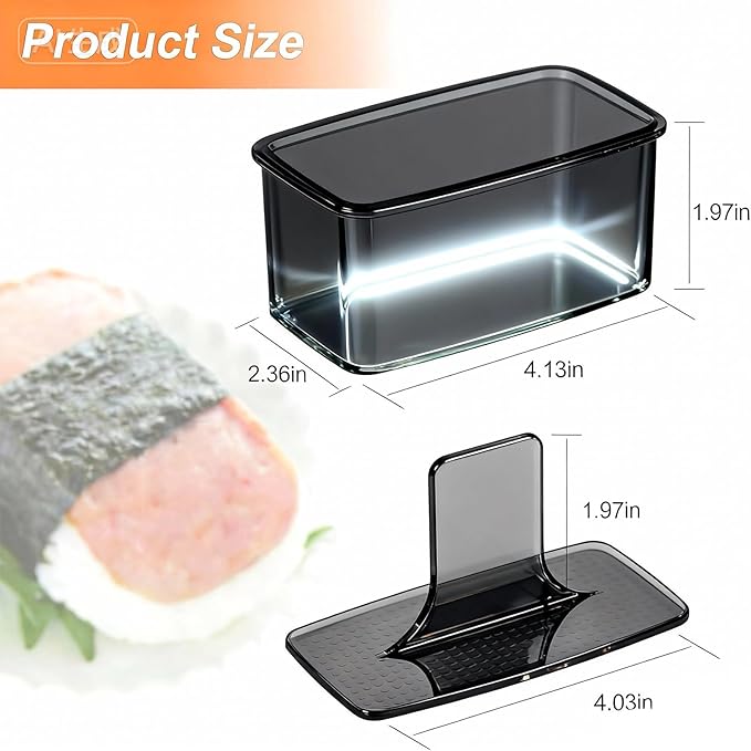 2PCS Black Musubi Maker press mold,Non-stick,BPA-Free sushi mold,Make Hawaiian Musubi at Home or Hawaii Restaurants