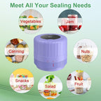 VP06+ Mason Jar Vacuum Sealer, Electric Vacuum Sealer for Jars with Wide and Regular Mouth Mason Lids, Cordless Handheld Jar Vaccum Sealer for Food Storage, Ideal Present for Mom, Wife, Purple