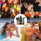 JNWINOG Cocktail Shaker Set Stainless Steel Bartending Kit 18.6oz Cocktail Bar Set Cocktail Mix Drink Making Kit Professional Bar and Home Drink Bar Tools for Bartender (Matte Black, 9Pcs)